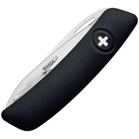Swiza 601010 D06 Swiss Button Lock Knife With Black Rubberized Handle 2 Swiza 601010 D06 Swiss Button Lock Knife With Black Rubberized Handle - Image 2