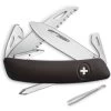 Swiza 601010 D06 Swiss Button Lock Knife With Black Rubberized Handle