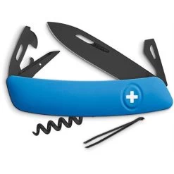 Swiza Pocket 331030 D03 Swiss Pocket Multi-Tool Knife With Blue Synthetic Handle