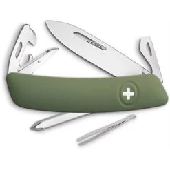 Swiza Pocket 401050 D04 Swiss Pocket Multi-Tool Knife With OD Green Synthetic Handle