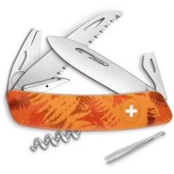 Swiza Pocket 902060 TT05 Tick Multi-Tool Knife With Orange Fern Synthetic Handle
