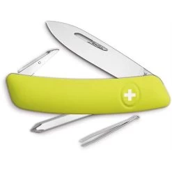 Swiza Pocket 201080 D02 Swiss Pocket Blade Knife With Yellow Synthetic Handle