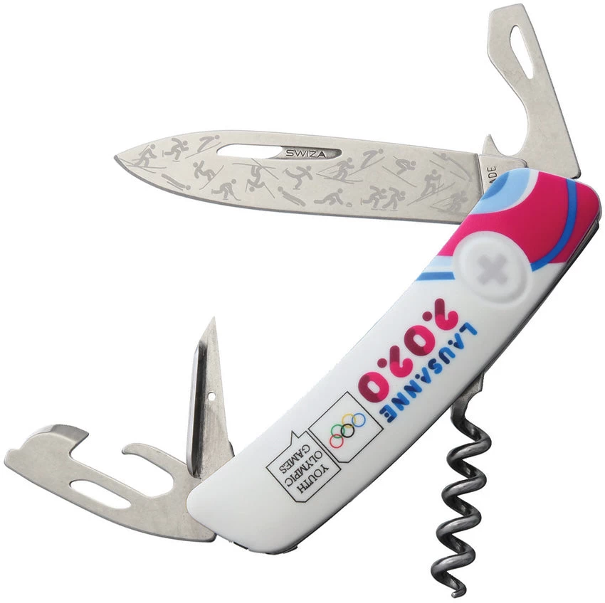 Swiza D03 Lausanne 2020 White/Blue/Red Folding Stainless Pocket Knife B030J001 1 Swiza D03 Lausanne 2020 White/Blue/Red Folding Stainless Pocket Knife B030J001