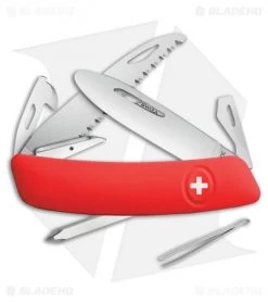 Swiza J06 Junior Button Lock Swiss Pocket Knife Red (2.75" Satin)