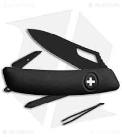 Swiza SH02 Single Hand Pocket Knife Black (3" Black)