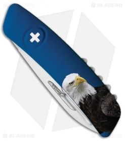 Swiza TT03 Tick Tool Eagle Swiss Pocket Knife Blue (3" Satin) -Swiza Knives Swiza TT03 Tick Tool Eagle Swiss Pocket Blue Satin BHQ 102848 jr closed