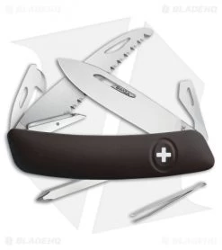 Swiza D06 Button Lock Swiss Pocket Knife Black (2.75" Mirror)